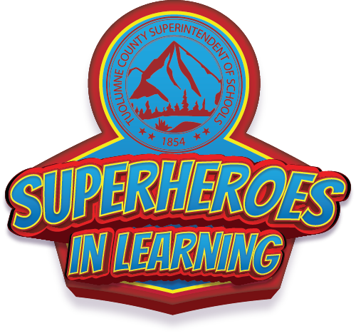 Kellie Hales posing in a superhero cape and mask in a comic-style “Superhero in Learning” graphic.