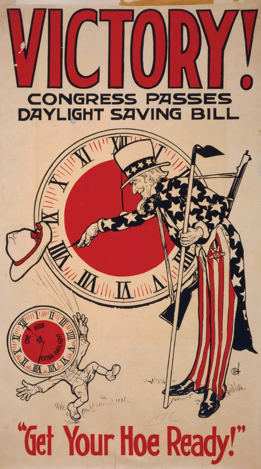 A poster announcing the establishment of Daylight Saving Time in the United States, 1918.
